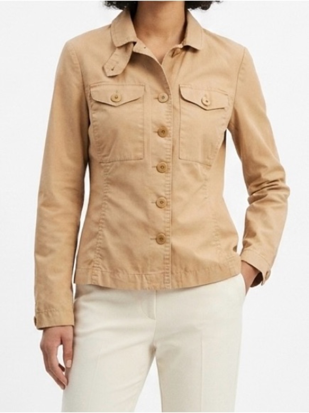 GAP Women's Tan Button-Front Utility Jacket